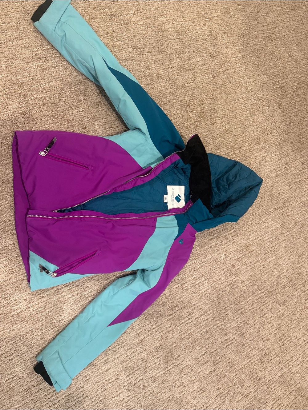 Girls ski  Jacket - Teal & Purple